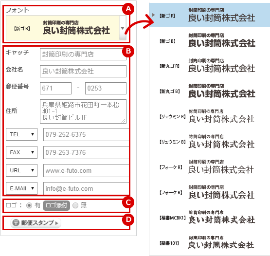 Eデザインメーカー 操作ガイド E封筒ドットコム